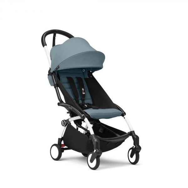 Poussette trio YOYO 3 - Châssis blanc Pack 6+ siège auto car seat by Besafe + Nacelle Aqua