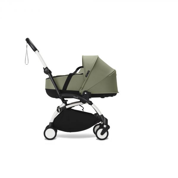 Poussette trio YOYO 3 - Châssis blanc Pack 6+ siège auto car seat by Besafe + Nacelle Olive