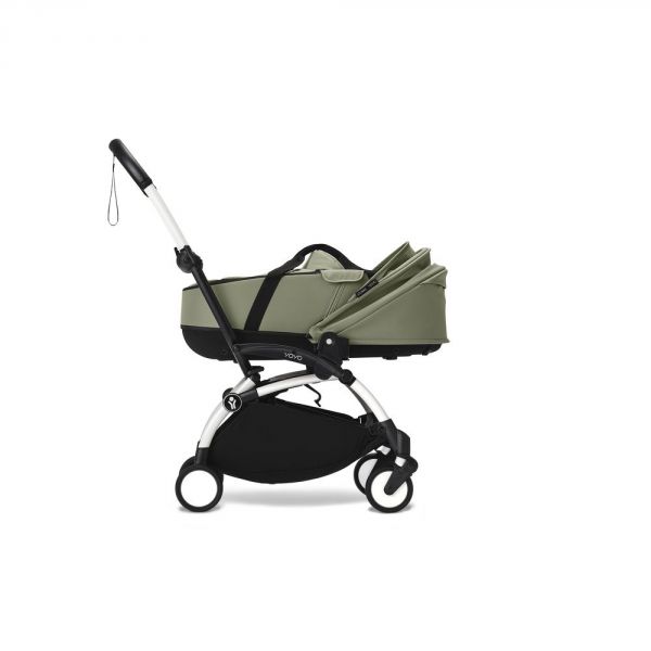 Poussette trio YOYO 3 - Châssis blanc Pack 6+ siège auto car seat by Besafe + Nacelle Olive