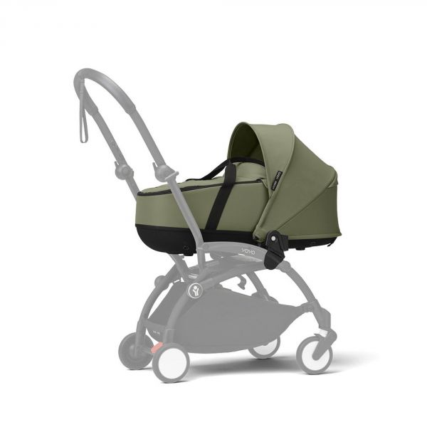 Poussette trio YOYO 3 - Châssis blanc Pack 6+ siège auto car seat by Besafe + Nacelle Olive