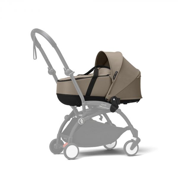 Poussette trio YOYO 3 - Châssis blanc Pack 6+ siège auto car seat by Besafe + Nacelle Taupe