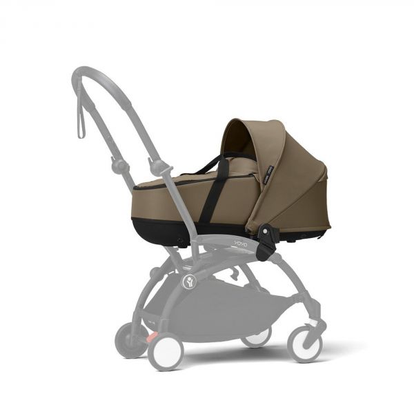 Poussette trio YOYO 3 - Châssis blanc Pack 6+ siège auto car seat by Besafe + Nacelle Toffee