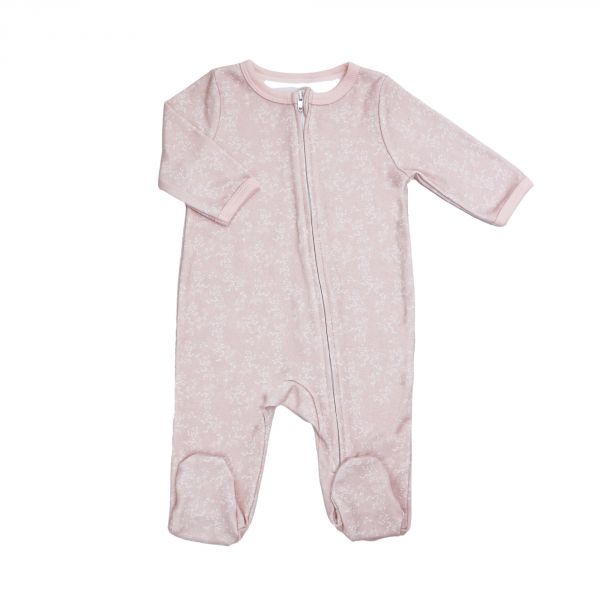 Pyjama coton zip 3 mois Rose