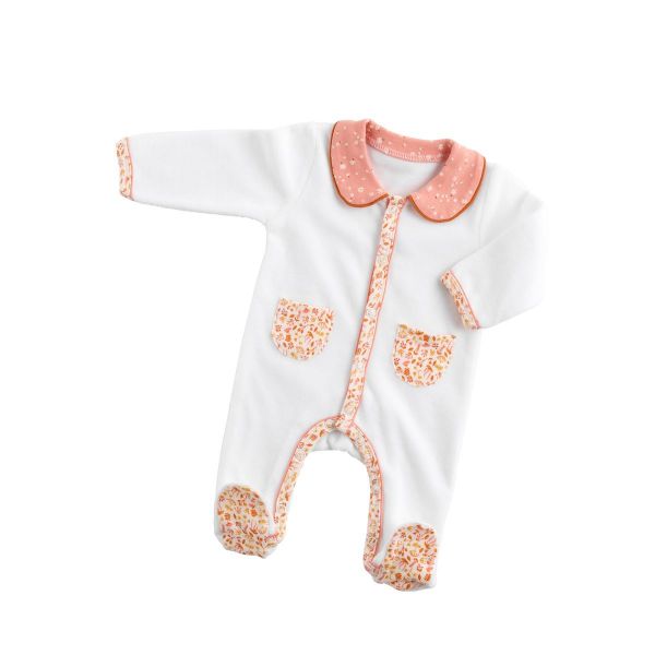 Pyjama bébé en velours dinosaure Stegi 1 mois - Made in Bébé