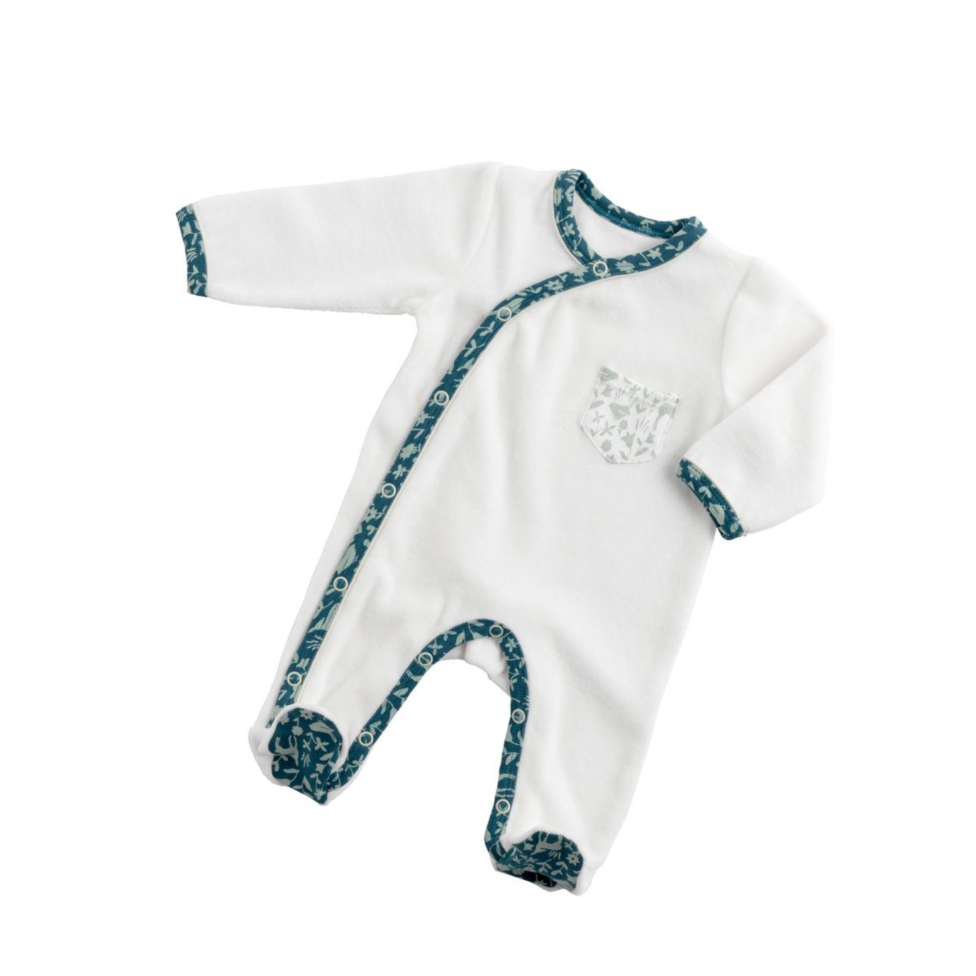 Pyjama bébé à manches longues en velours - SAUTHON