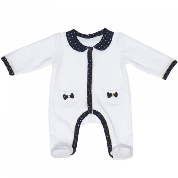 Pyjama bébé blanc noeuds 1 mois Hello