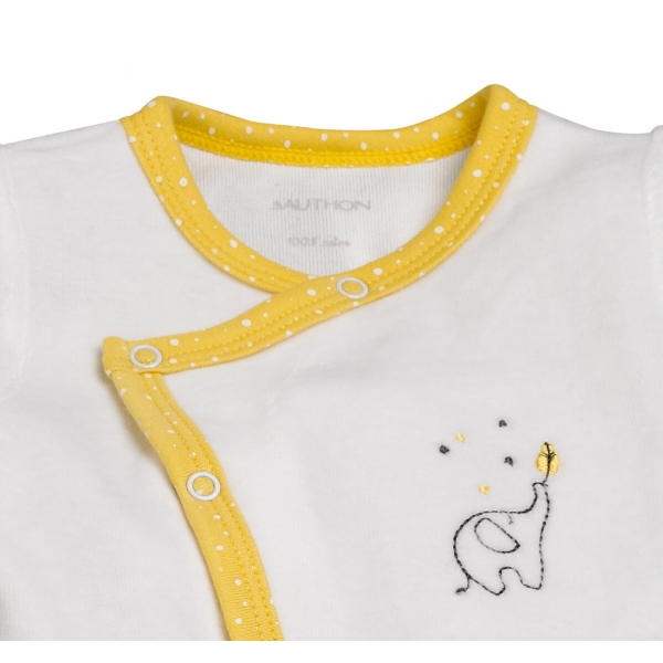 Pyjama bébé blanc/jaune 1 mois Babyfan