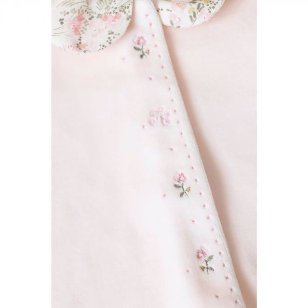 Pyjama Velours rose pâle jardin hivernal 18 mois