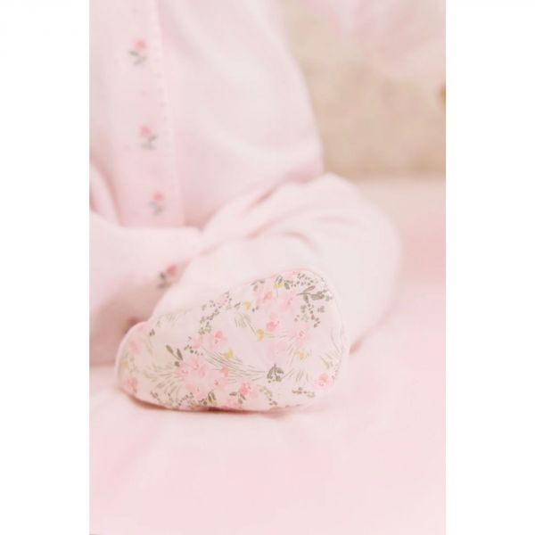 Pyjama Velours rose pâle jardin hivernal 18 mois