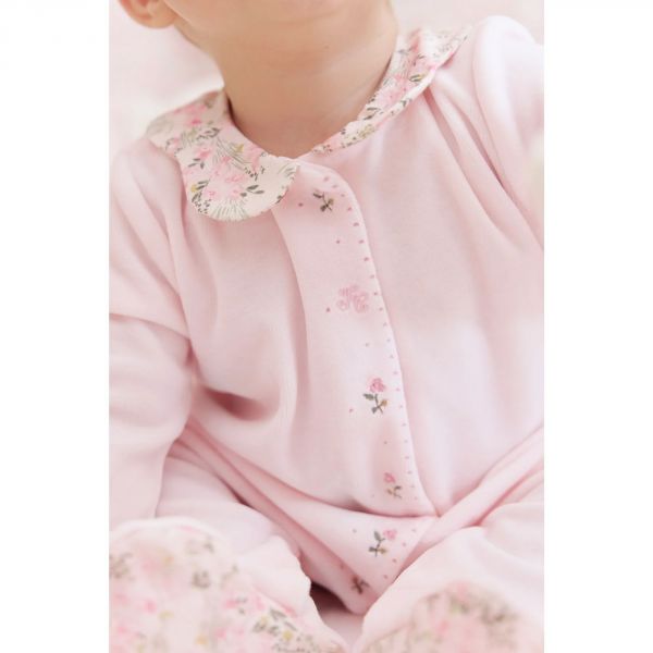 Pyjama Velours rose pâle jardin hivernal 18 mois