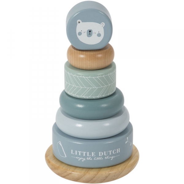 Little Dutch Pyramide En Bois Bleu Made In Bebe