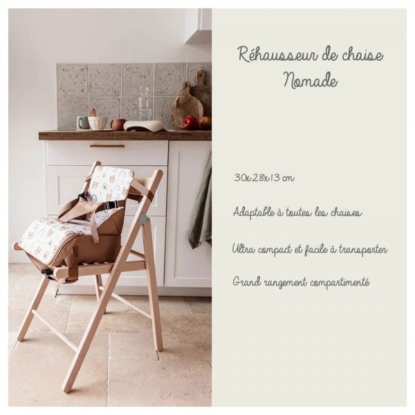 Réhausseur pour chaise bébé nomade Oursons camel