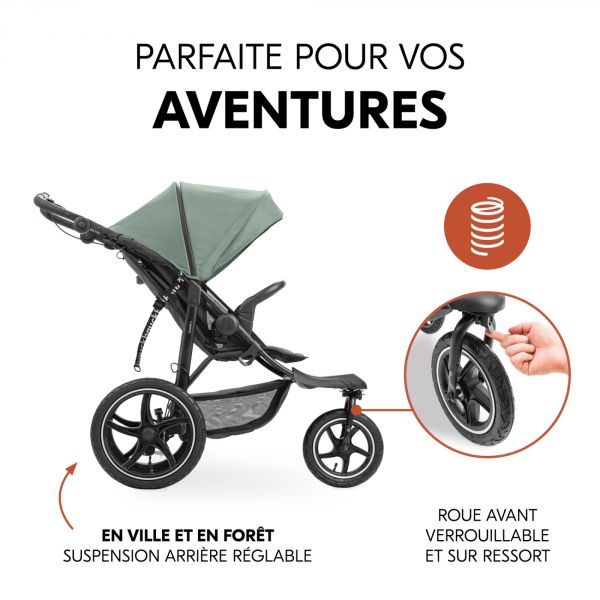 Poussette 3 roues Runner 3 Jungle Green