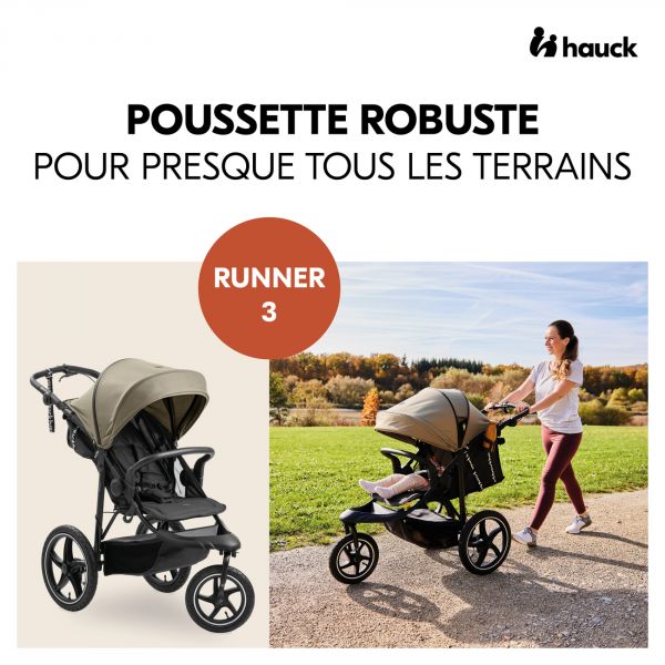 Poussette 3 roues Runner 3 Olive