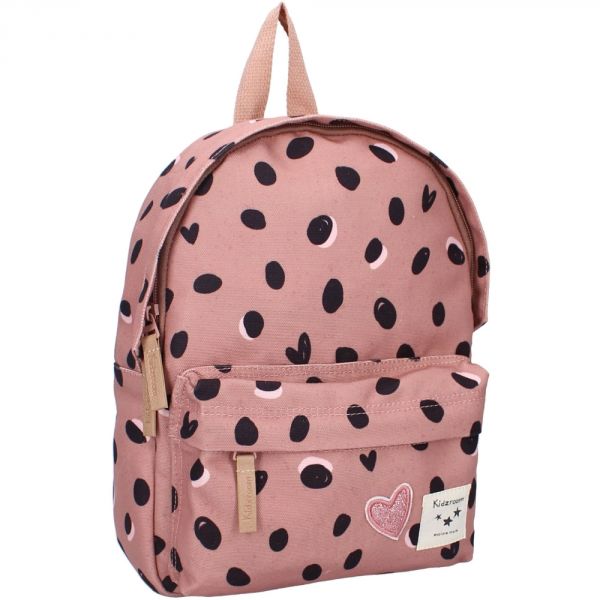 Sac à dos enfant Loving Days Cœurs et Pois Vieux Rose