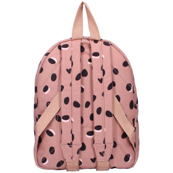 Sac à dos enfant Loving Days Cœurs et Pois Vieux Rose