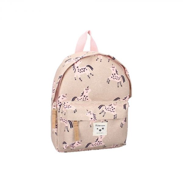 Sac à dos enfant Stories - Licornes beige/rose