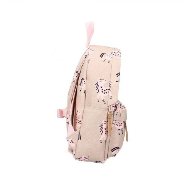 Sac à dos enfant Stories - Licornes beige/rose