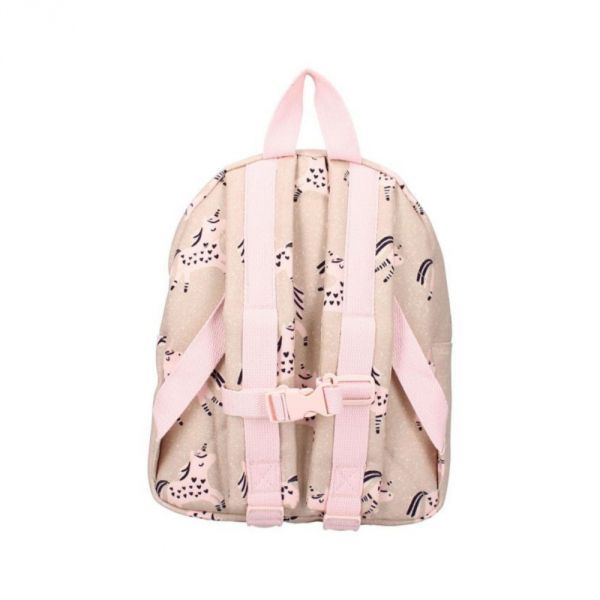 Sac à dos enfant Stories - Licornes beige/rose