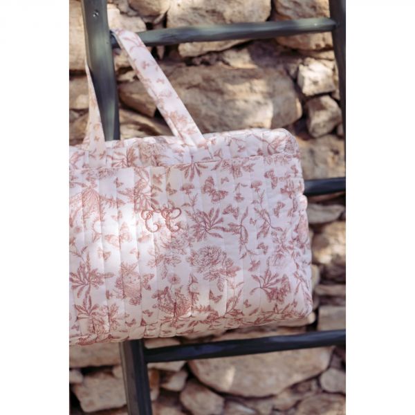 Sac à langer Toile de Jouy rose