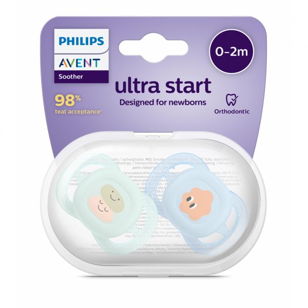 Lot de 2 sucettes Ultra Start 0/2 mois Print