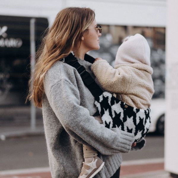 Porte-bébé enfant Pied de poule Teddy - Saison d'hiver