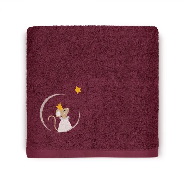 Serviette 50 X 100 cm Souris Framboise