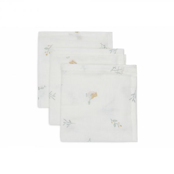 Lot de 3 langes en coton 31 x 31 cm Lovely Birds