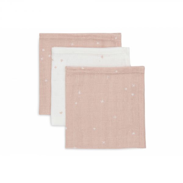 Lot de 3 langes en coton 31 x 31 cm Twinkling Wild Rose