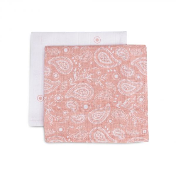 Lot de 2 langes gaze de coton Paisley Halo Rosewwod