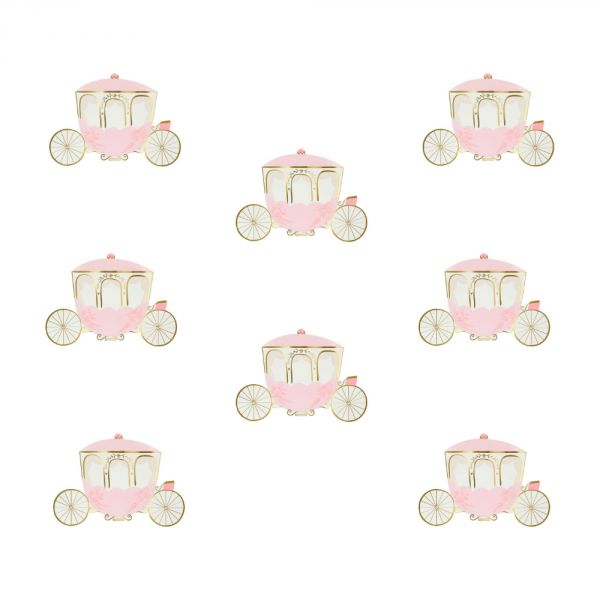 Lot de 8 assiettes Carrosse de princesse