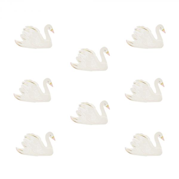 Lot de 8 assiettes Cygne