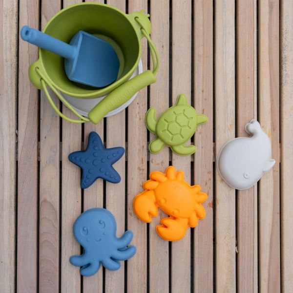 Coffret de jouets de plage en silicone - Animaux de la Mer - Filibabba