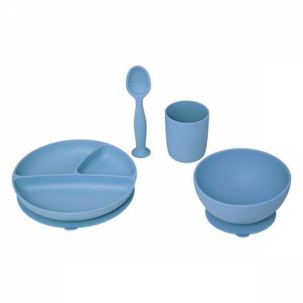 Coffret repas 4 pièces silicone Bleu