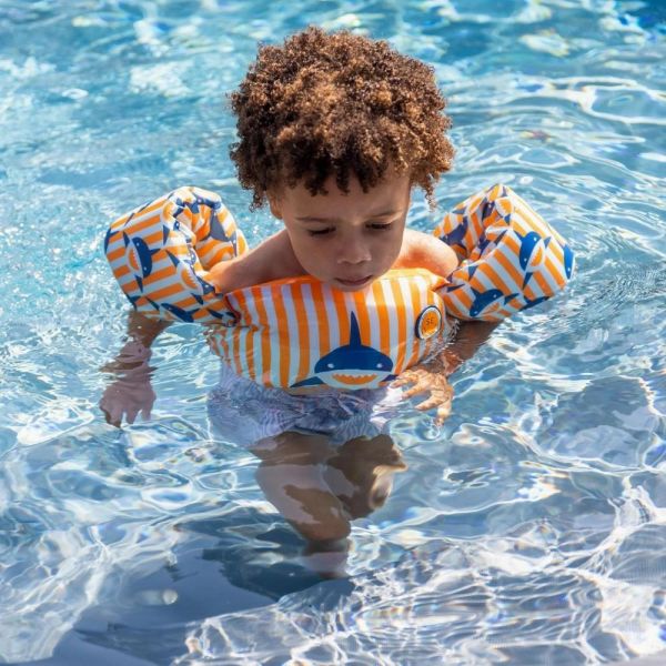 Gilet de natation avec brassards 2-6 ans - Rayé Requin