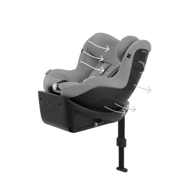 Siège auto Sirona Gi i-Size Tissu Plus Stone Grey avec base intégrée