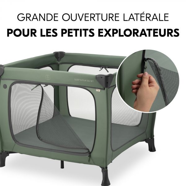 Lit parapluie parc pliant Sleep N Play SQ Set Dark-Green