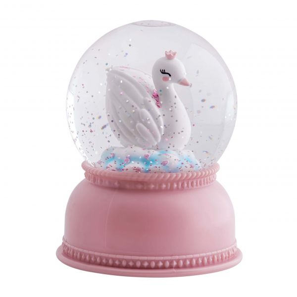 A Little Lovely Company Boule A Neige Lumineuse Cygne Made In Bebe