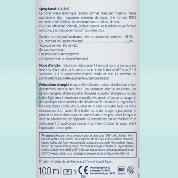 Spray nasal bébé 100 ml