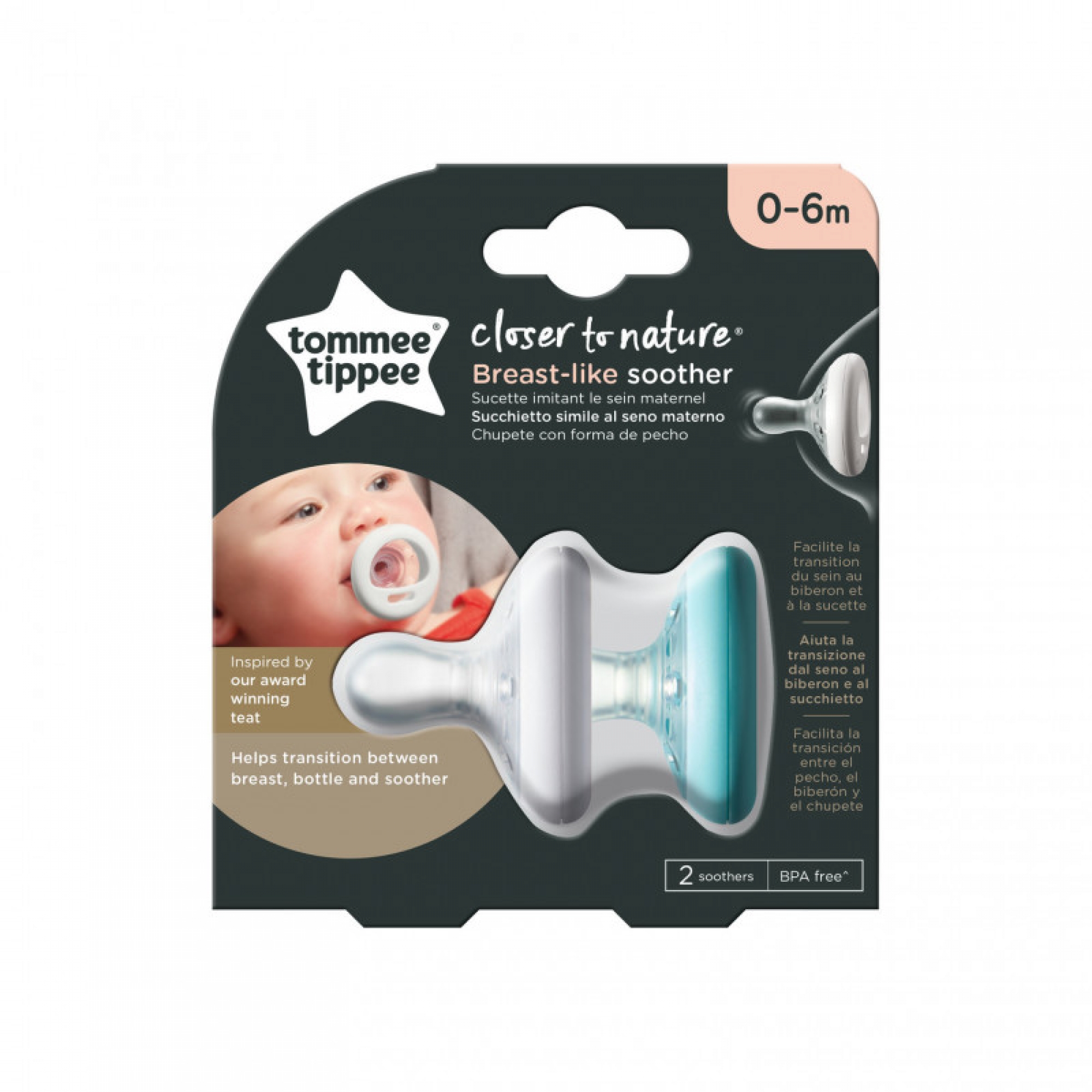 TOMMEE TIPPEE 2 ATTACHES SUCETTES CLIP-ON 0M+