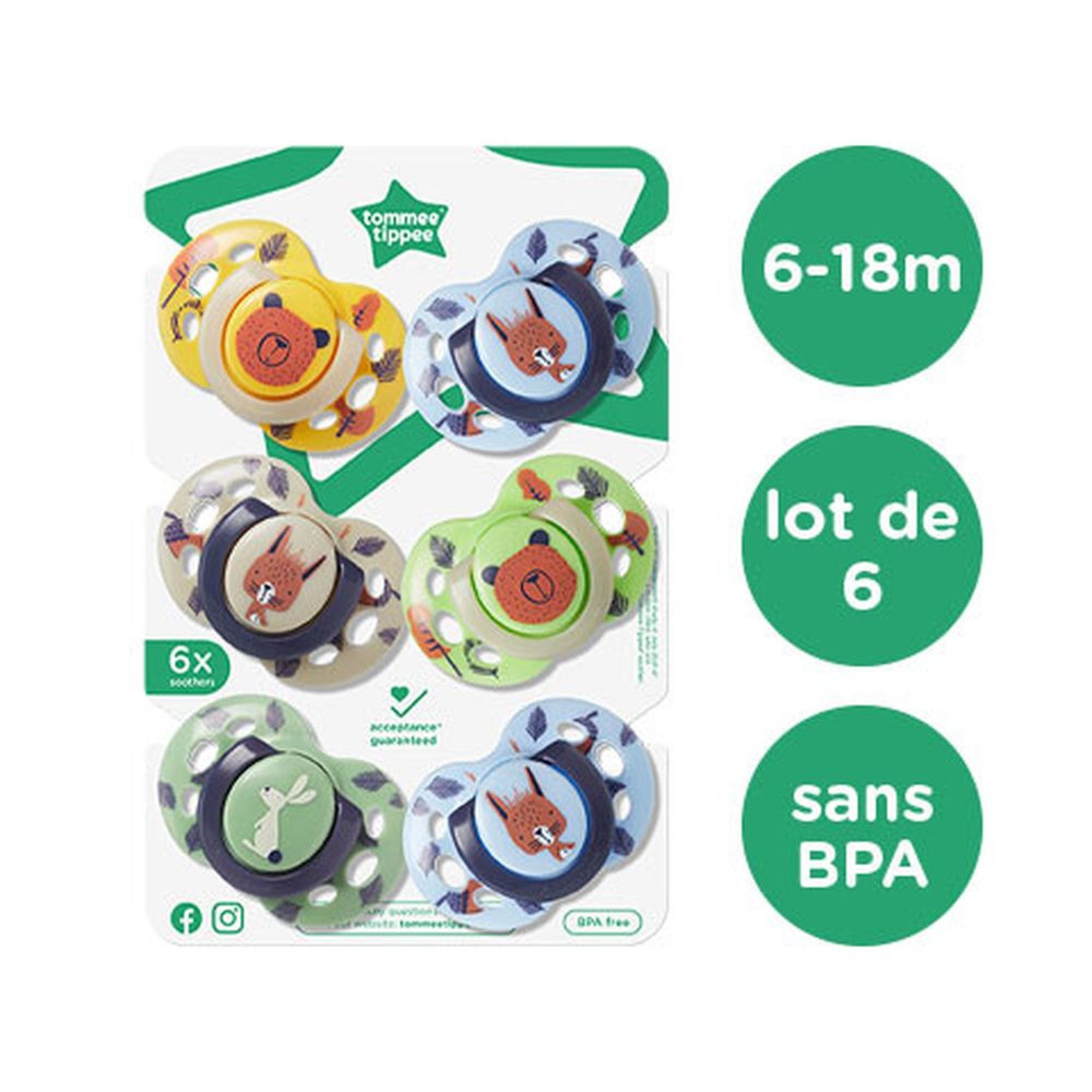 Sucettes Fun 6-18m TOMMEE TIPPEE Closer to nature