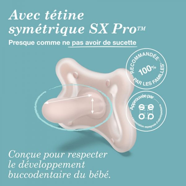 Sucette zéro zéro symétrique -2/2 mois