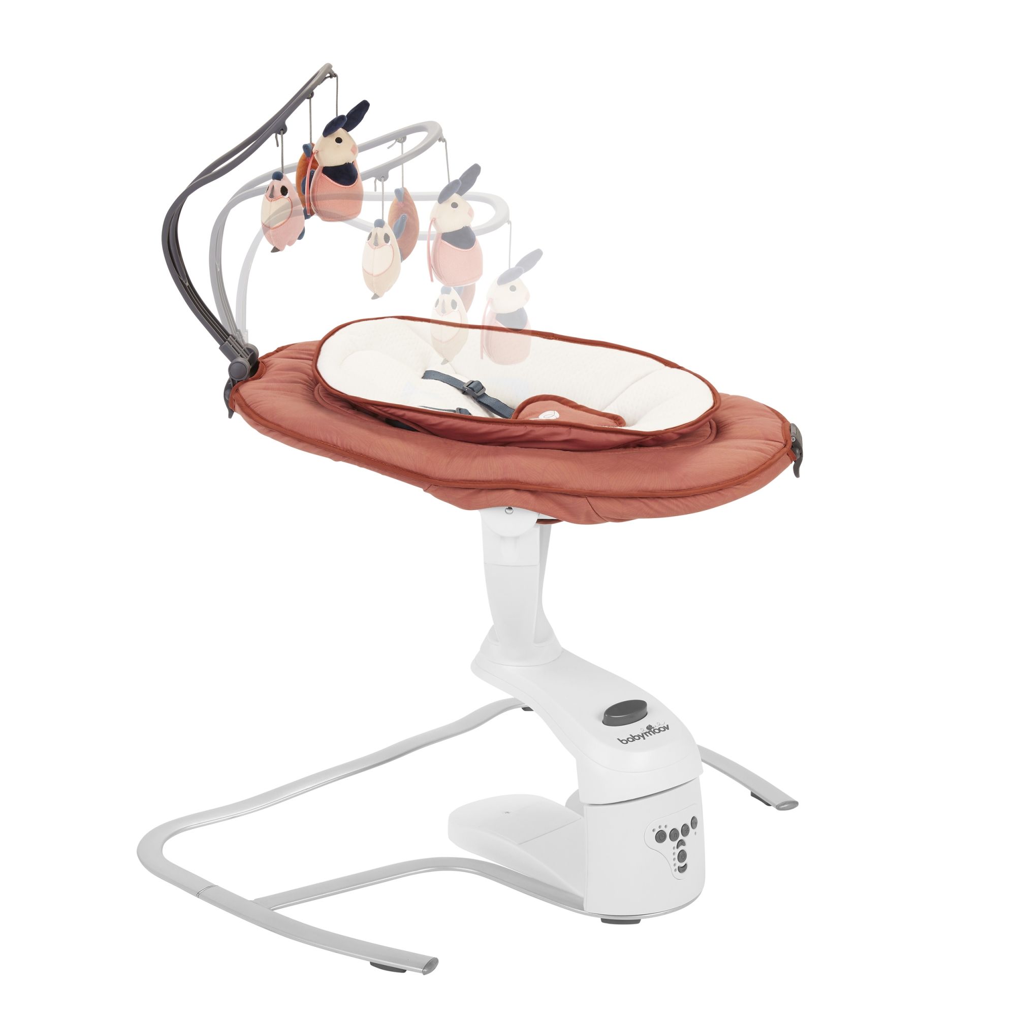 Babymoov Balancelle bébé électrique Swoon Motion, Assise a 360°, Terracotta