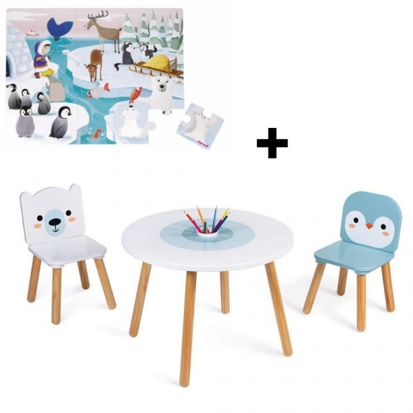 Ensemble banquise table et chaises enfant + puzzle