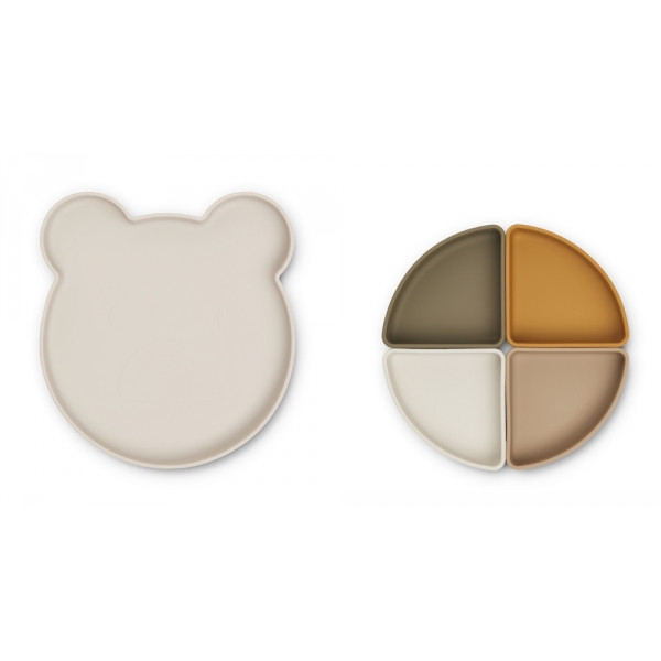 Assiette compartimentée Arne Mr Bear Sandy Multi Mix