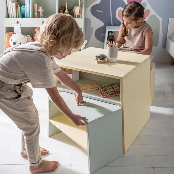 Tabouret bleu et vert - Collection Tuli