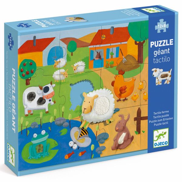 Puzzle géant tactile Tactiloferme 20 pièces