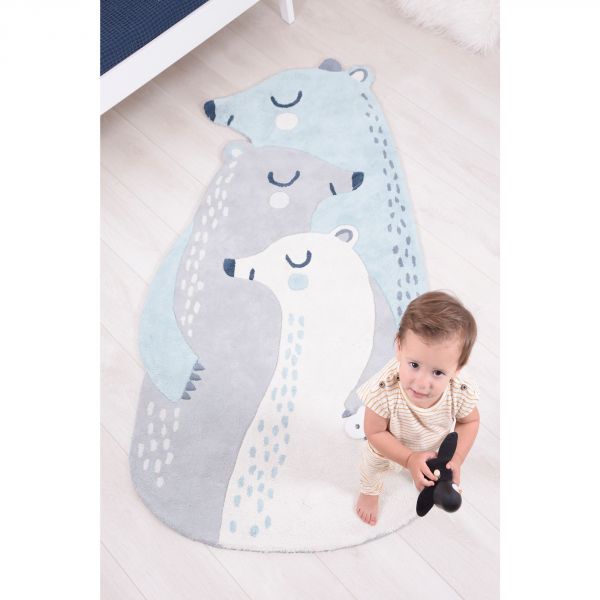 Tapis enfant 90x170 cm Artic dream Famille oursons