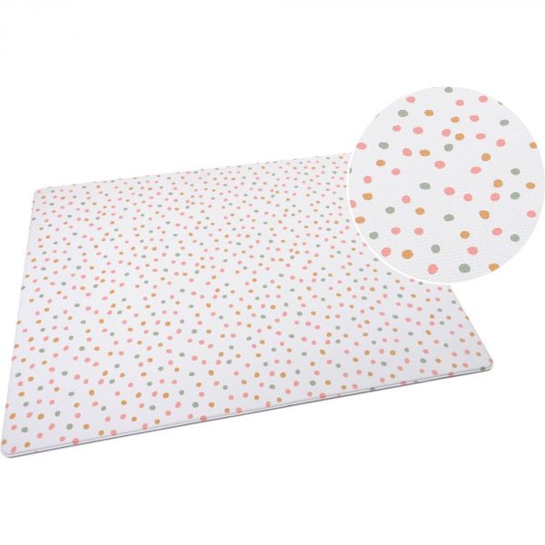 Tapis de jeu lavable en vinyle - Pois multicolores