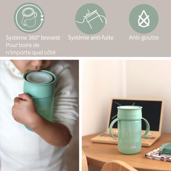 Tasse d'apprentissage 360° Sage green